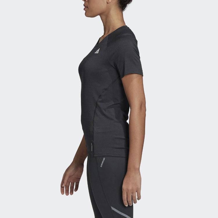 Adidas Adi Runner Tee Running Sportswear Women Tops Black FM7641