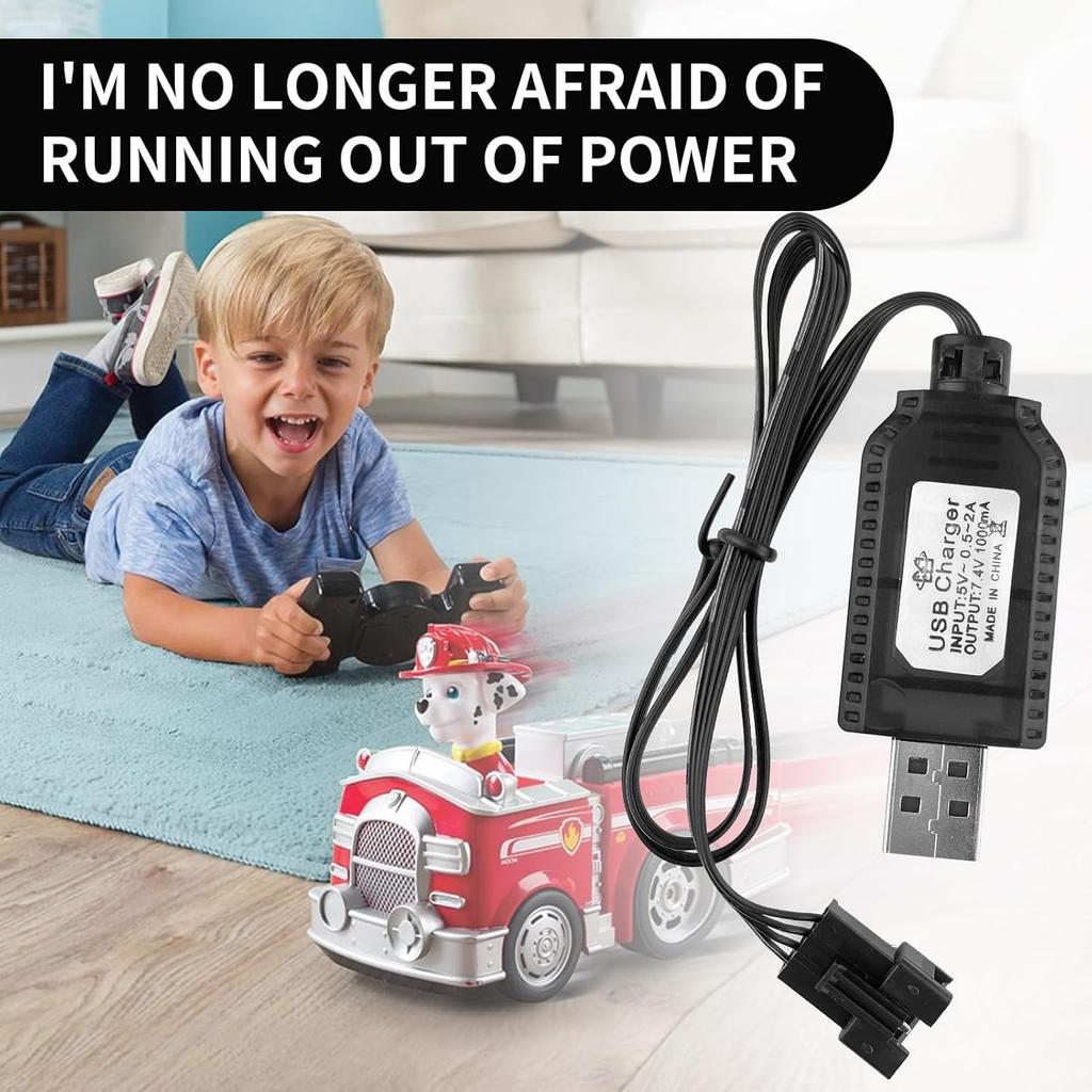 2x Universelles USB-Ladegerät für 7,4V 2S LiPo-Akkus – 4PIN SM-4P – Kompatibel mit RC-Auto, Drohne, Boot – Überladeschutz – Ladeanzeige