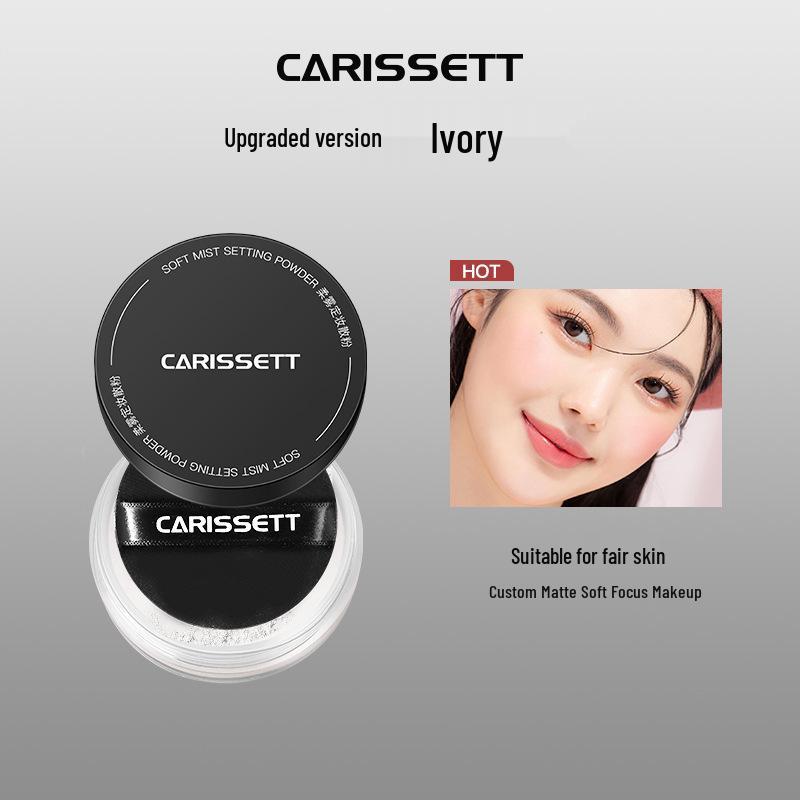 CARISSETT Waterproof Setting Powder: Long-lasting Oil Control, Conceals Pores, Ideal for Combination/Oily Skin.