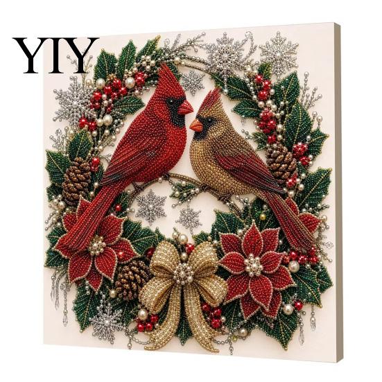 Detailed Resin Faux Diamond Kit Christmas Pearl Art Kit, 20x20cm Xmas Painting DIY Sparkling 3D Craft for Adults, Festive Wall Decor Unique