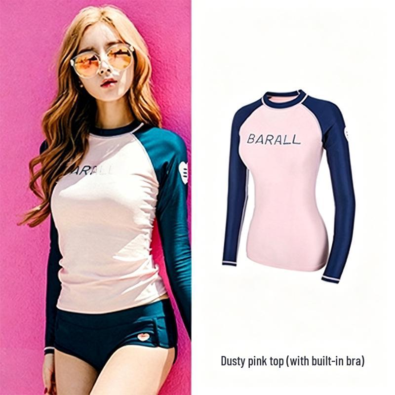 Korean-Style Women's Two-Piece Surfing Suit: Long Pants & Long Sleeve, Quick-Dry Sun Protection for Diving, Snorkeling, and Jellyfish Safety.