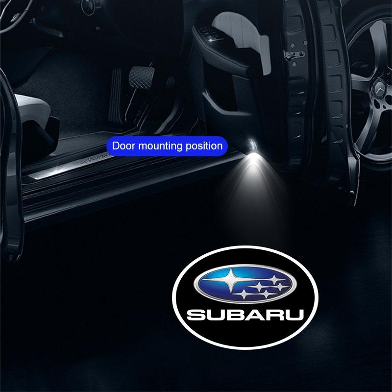2pcs HD Led Welcome Light Car Door Projector Lamps Car Accessories For Subaru Forester SG5 SH SJ Impreza XV Legacy Outback WRX STI GC8 Tribeca
