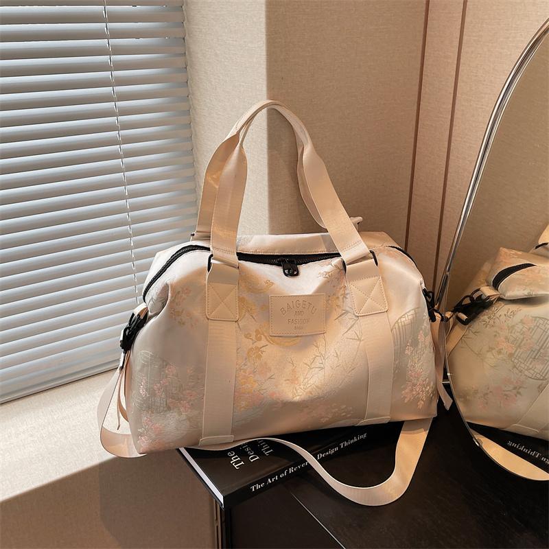 Dry Wet Separation Fashion Lightweight Large Capacity Travel Bag for Women, Portable Fitness Bag for Short Distance Luggage Travel Bag