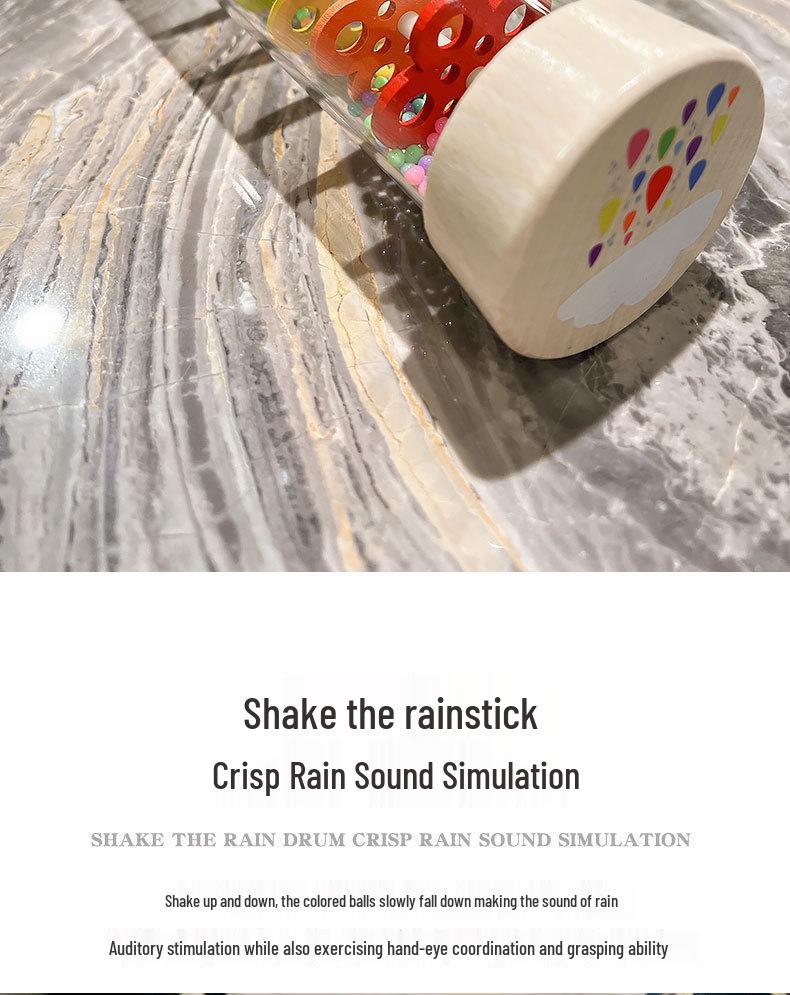 Rainstick Orff Percussion Instrument: Rainbow Hourglass Sound Simulator, Guiro Maraca for Early Education Music Classes