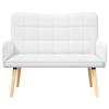 2 Seater Sofa White 115 x 61 x 87 cm Fabric