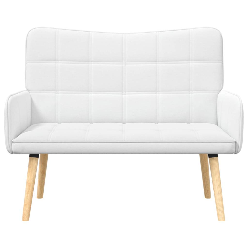 2 Seater Sofa White 115 x 61 x 87 cm Fabric
