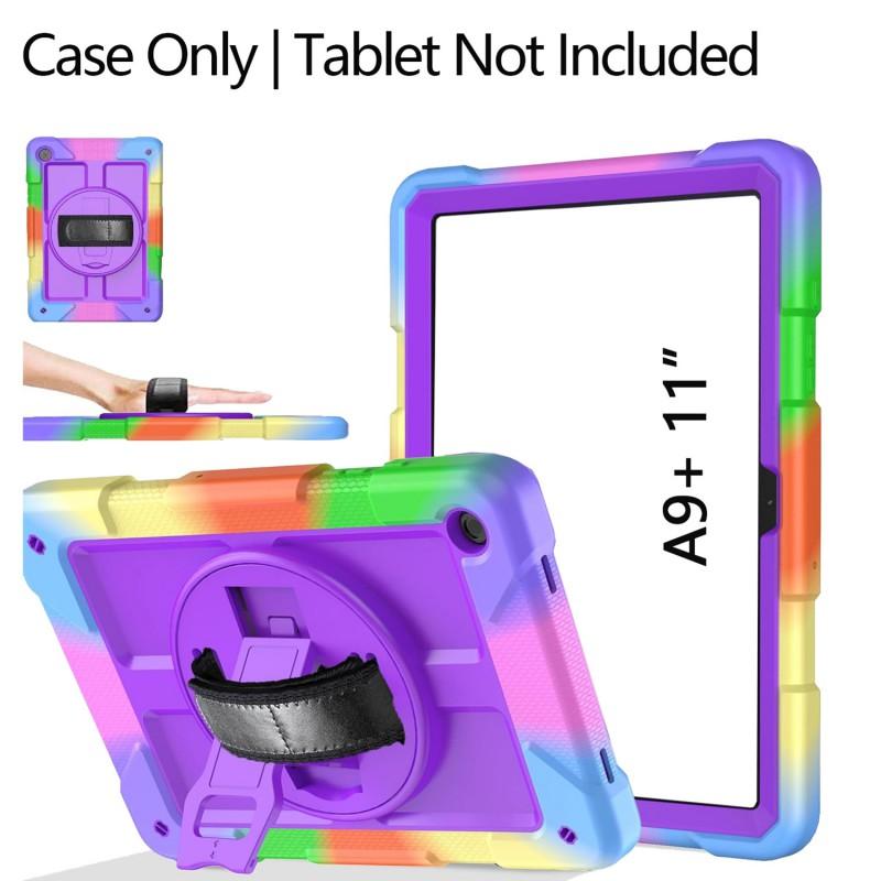 360 Rotating Tablet Case A9 Plus A11 Shockproof Anti-Slip Silicone Cover With Stand Magnetic Full Protection