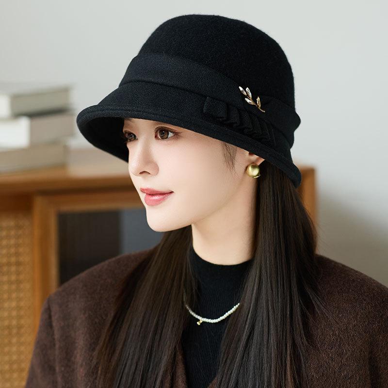 New Wool Retro Fashion Bucket Hat Autumn and Winter Women's Warm Fashion Basin Hat