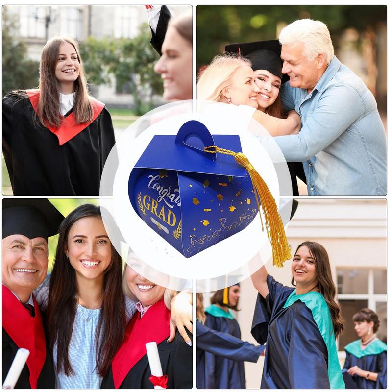 Graduation Box Graduation Party Box 2025 With Tassels Grad Hat Centerpieces Candy Holder Containers Bulk For Middle High School
