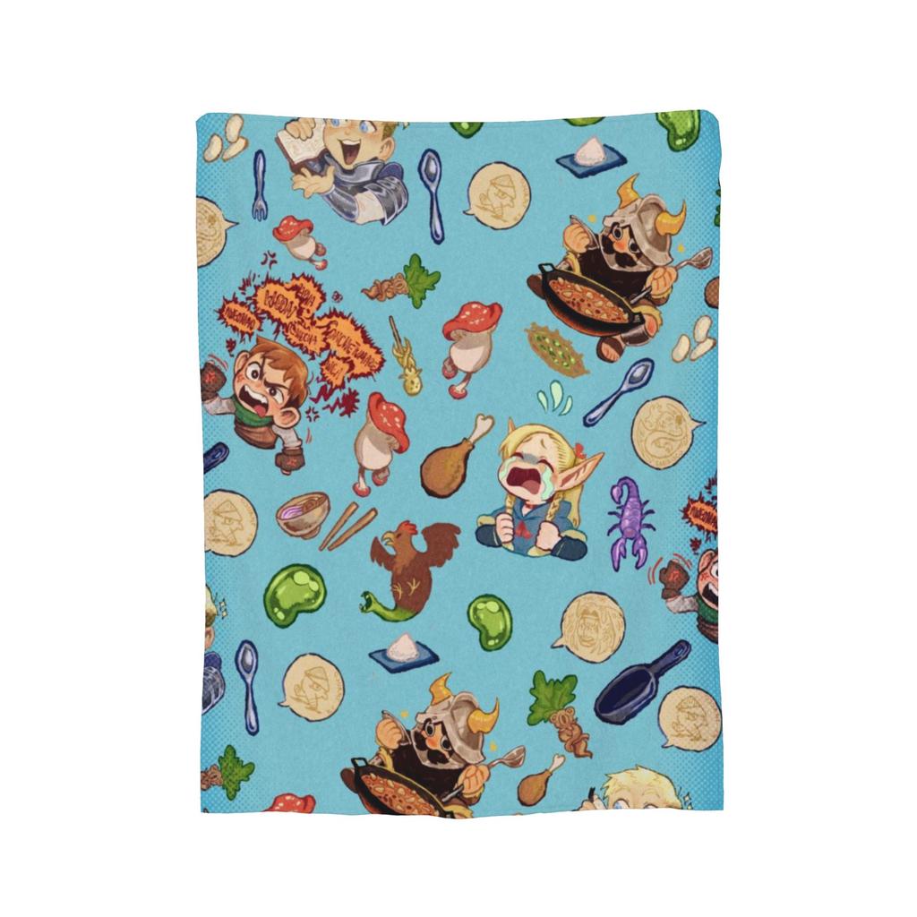 Super Soft Deliciousd in Dungeons Marcille and Senshi Throw Blanket Premium Flannel Bed Blanket Cozy Fluffy Blankets All Season