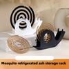 [Portable Mosquito Coil Holder] Portable 1pc Snail-Shaped Mosquito Coil Holder | Durable Plastic Incense Burner with Ash Tray, Large-Capacity