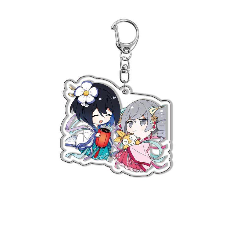 6CM Honkai Impact 3 Game Keychains Kiana Kaslana Double-sided Cartoon Figure Key Ring for Women Men Car Handbag Pendant Gifts