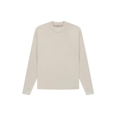Essentials Flocked Logo Crewneck Long Sleeve T-Shirt Men Tops Wheat FOG-SS22-113