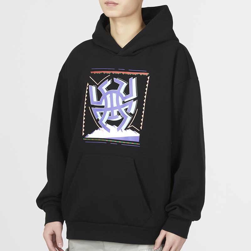 Adidas Don Gfx Hoodie With Geometric Print And Loose Fit Men Hoodie Black IB9396