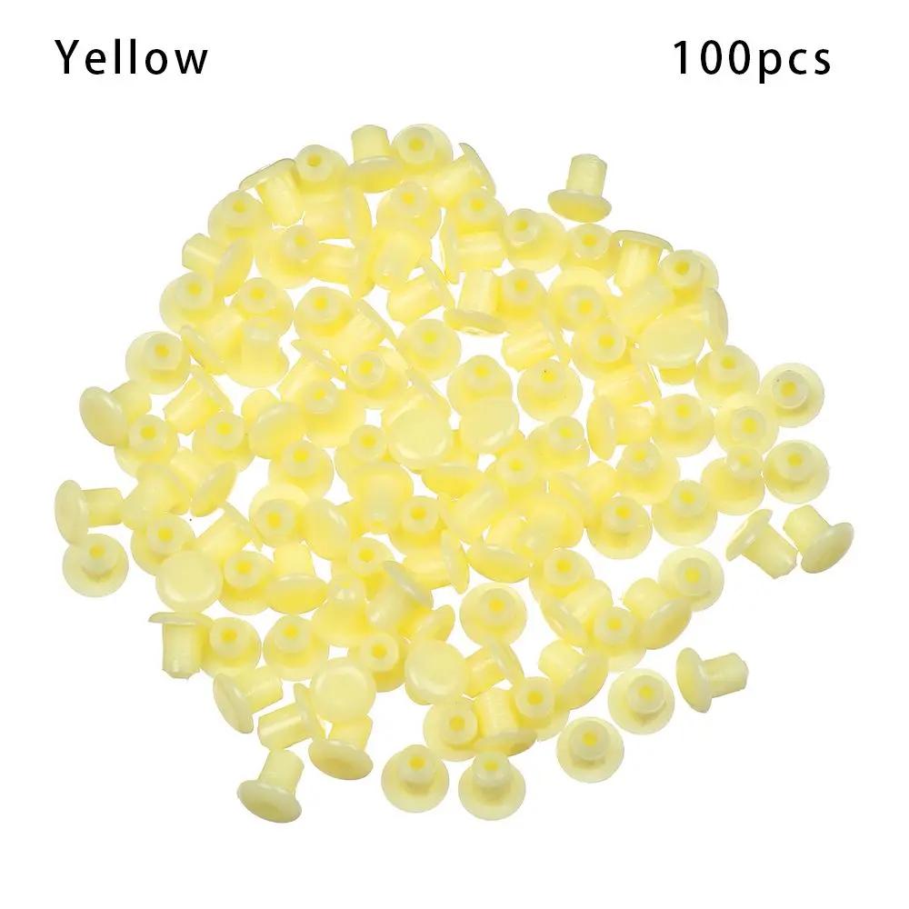 

100Pcs Grommet Exterior Hole Ornament Hardware Screw Decor Furniture Hole Covers Protective Cap Dust Plug Stopper жовтий