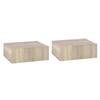 Set of 2 Wall-Mounted Floating Nightstands, 1 Drawer, 40x30x15 cm, Natural