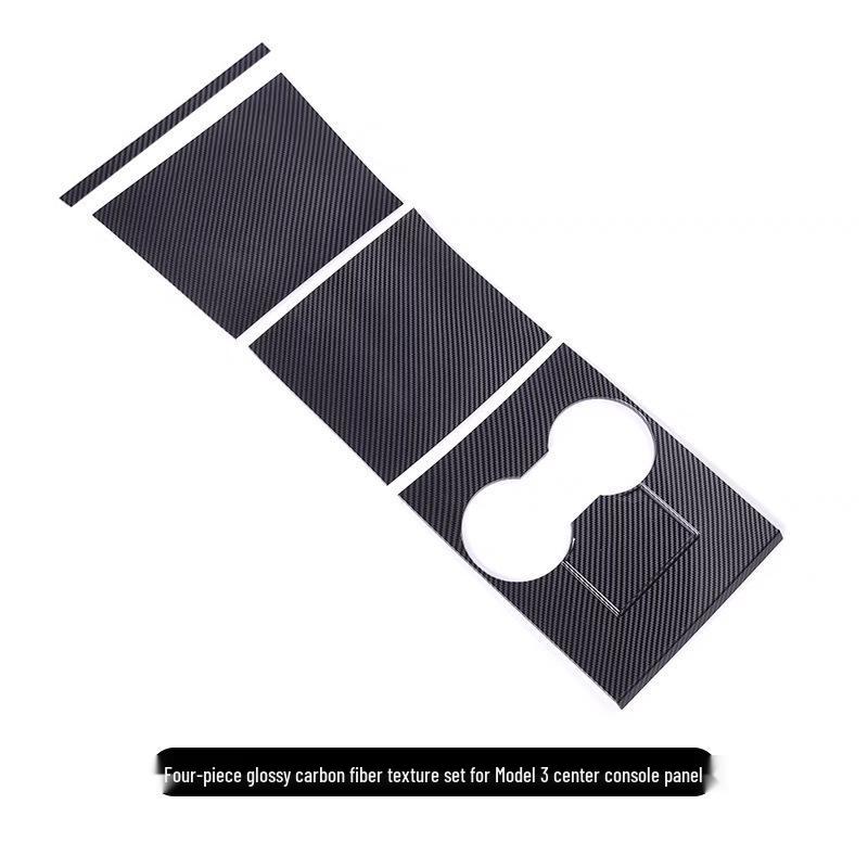 Tesla Model 3 Karbonfaser-Konsolenpanel Kratzfester Dekorativer Aufkleber