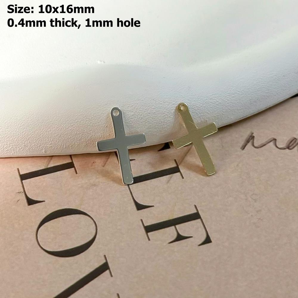 Fine Jewelry Cross Pendants Real Gold Filled Findings Permanet S925 Silver Crucifix Charms Connectors S925 Silver