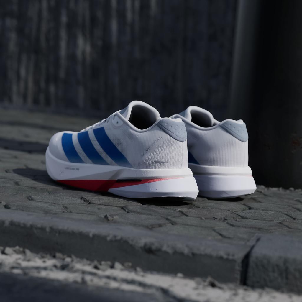 adidas Adizero Boston 13 Support Low Top Running Shoes Men's White Blu