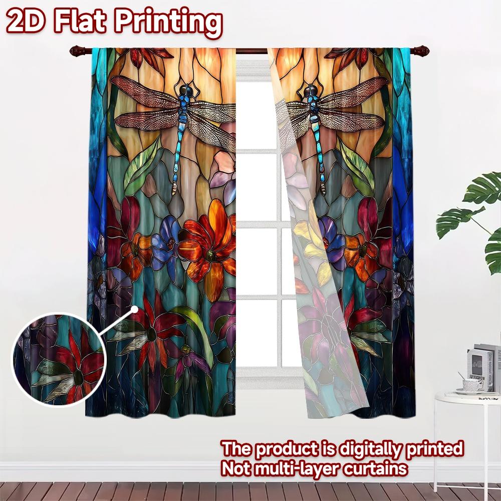 2D Flat Photography Backdrop Photography Backdrop Dragonflies Among Flowers 100% Polyester Festive Backdrops for Indoor