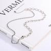 S925 Sterling Silver Retro One Colored Zirconium Dice Double-layer Splicing Chain Necklace Women's Niche Design Sense Advanced Cold Wind