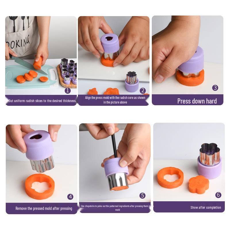 Children's Farfalle Cutter & Fruit/Vegetable Molds Home Baking Set