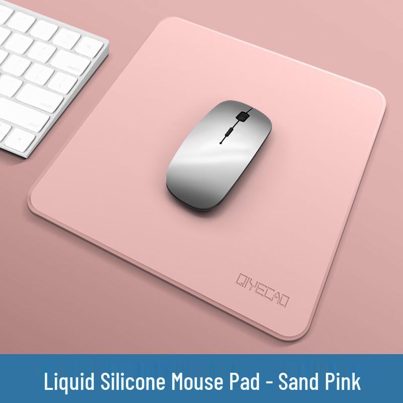 Small Odorless Liquid Feel Leather Mouse Pad with Wrist Rest for Office Desk