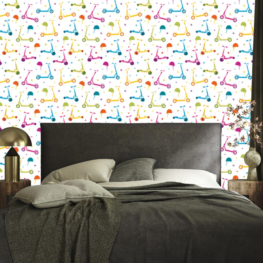 Colorful Scooters Wallpaper for Living Room and Bedroom 50x1000