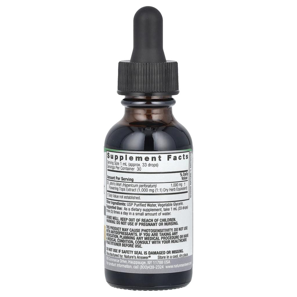Nature'S Answer, St. John's Wort, Alcohol-Free, 1000 Mg, 1 Fl Oz (30 Ml)