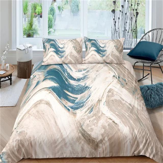 Comforter Golden Marble Bedding Set 3D S Comforter Twin Queen King Single Size Kids Adult Modern Halloween Room Decor