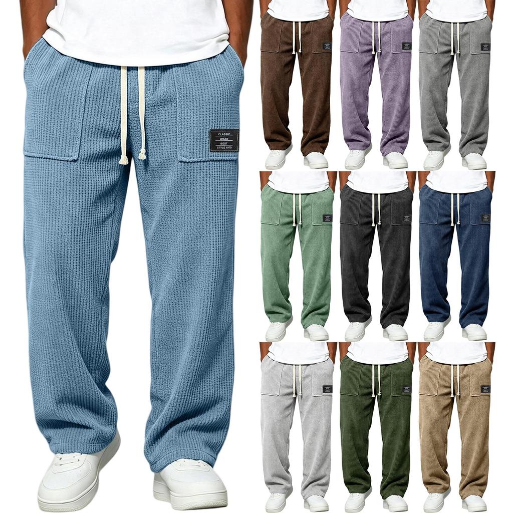 1979 Men's Knit Long Pants Trendy Casual Versatile for Everyday Wear