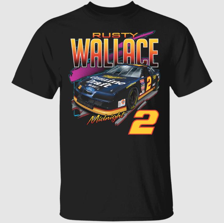 Rusty Wallace Vintage Racing Car Black T-shirt Unisex T-Shirt M