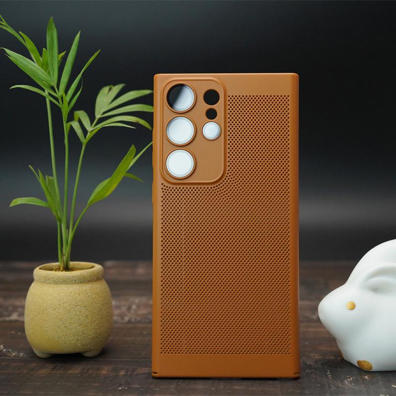 Applicable to Samsung S25Ultra heat dissipation net breathable mobile phone case ultra-thin s24 anti-drop NOTE20u all-inclusive protective case