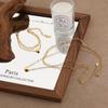 Korean Titanium Steel Heart Bracelet & Necklace Set - Non-Fading, Double-Layer Stackable, Ins Style