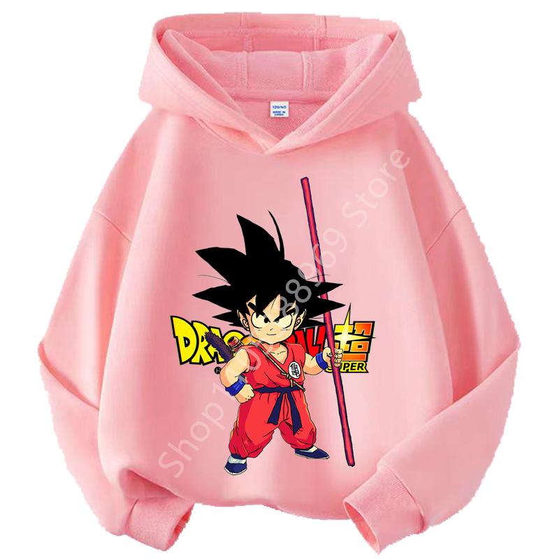 Dragon Ball Chibi Characters Kids Hoodie 100-160 Size 3-12 Years Boys Casual Sporty Children's Sweatshirt