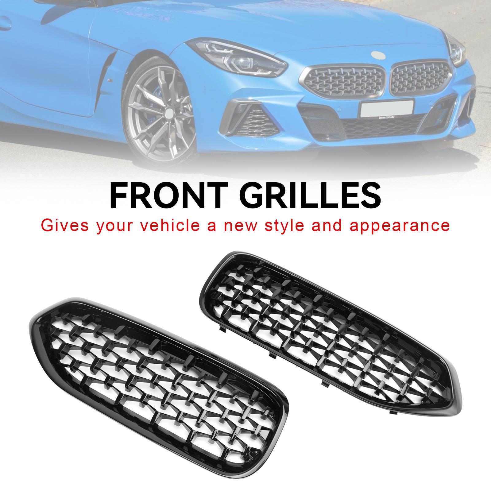 Diamond Style Gloss Black Front Kidney Grill Grille Fit BMW G29 Z4 2019-2024