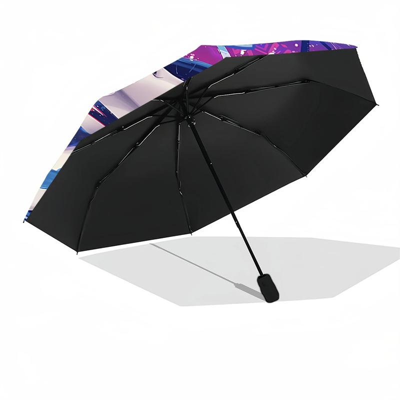 Custom Name Jinx Theme Automatic Umbrella, Lightweight & Portable, 8 Rib, Perfect for Outdoor Travel, Birthdays, Christmas, Gifts.