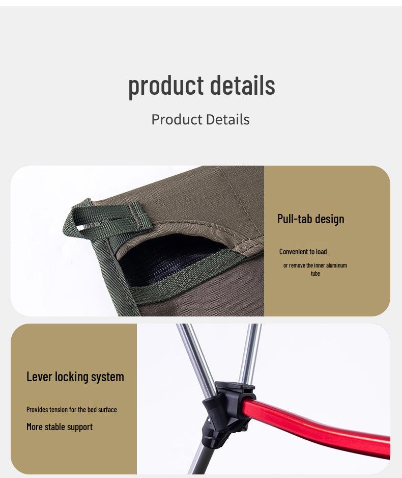 Adjustable Aluminum Alloy Folding Camping Cot - Portable and Lightweight, 80x210 Cm