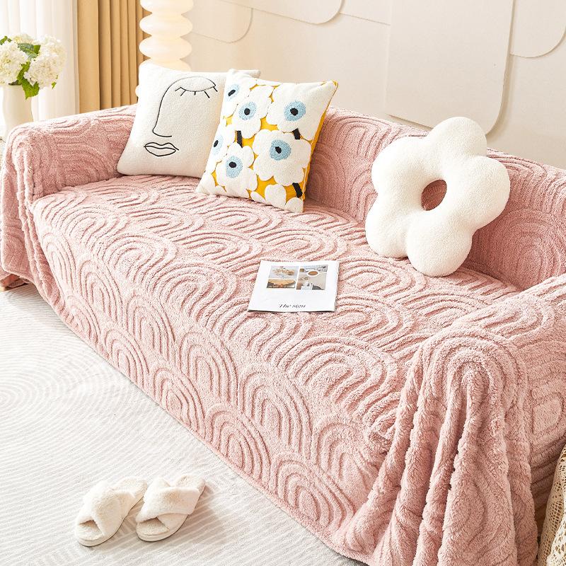 

Жаккардовый плюшевый диван, интегрированный зимний плюшевый полный чехол для дивана, подушка, противоскользящий чехол для дивана, новая модель 180*130cm