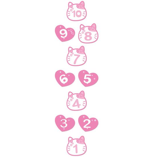 10 Teile/satz Boden Aufkleber Selbst-adhesive Cartoon Druck Keine Rückstände Gitter Anzahl Spiel Wand Aufkleber für Kinderzimmer