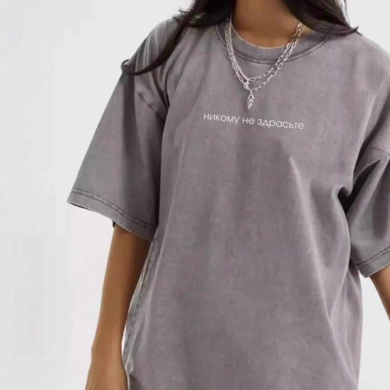 Fashion Style Print Letter Loose round Neck Short Sleeve T-shirt Loose round Neck Short Sleeved