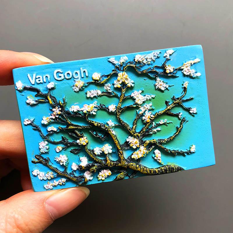 Cartoon Van Gogh Resin Refrigerator Paste Fridge Magnet Magnetic Paste Creative 3d Refrigerator Room Decoration Collection Gifts