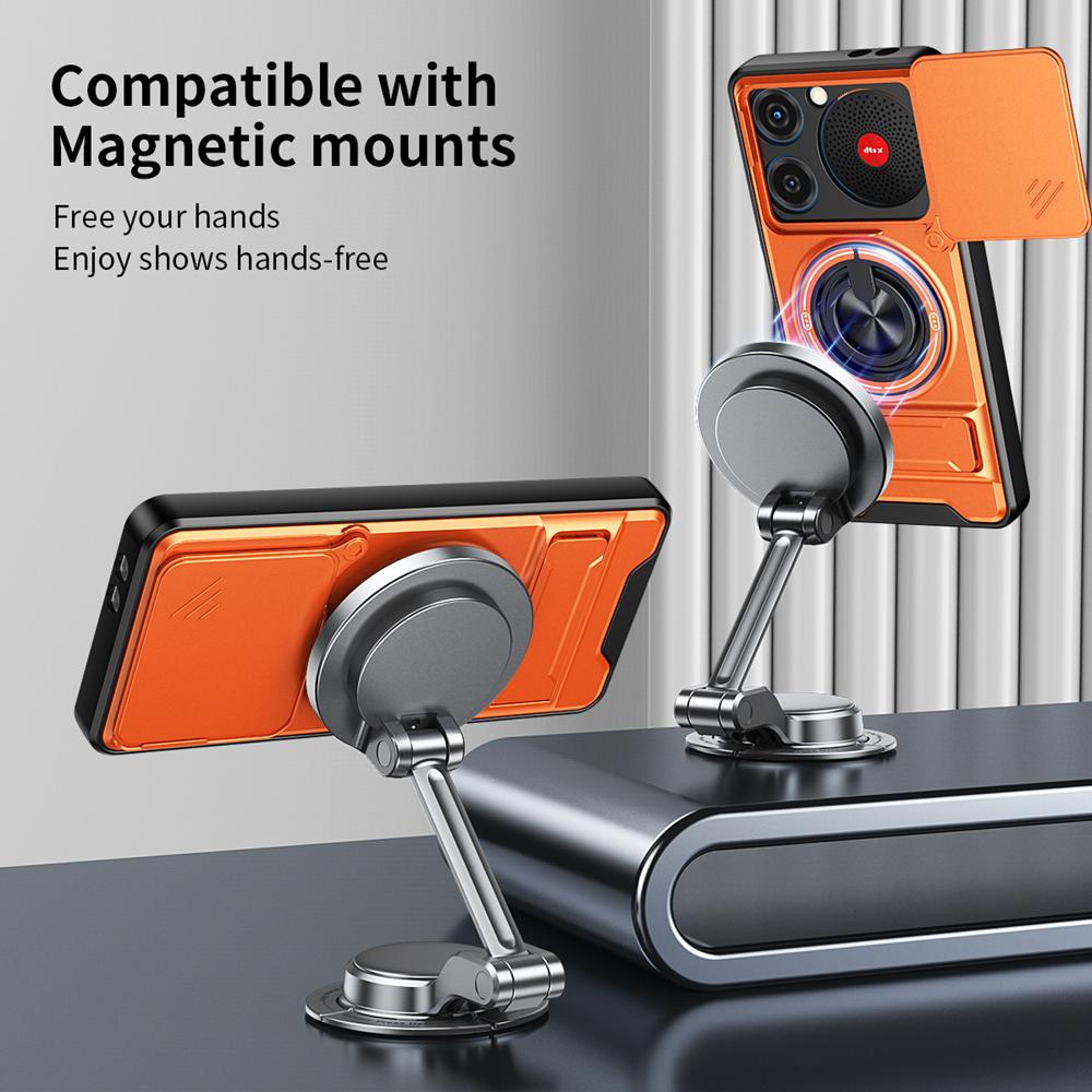 KEYSION Magnetic Phone Case for ZTE nubia Music Slide Camera Protection Upright Kickstand Shockproof Back Cover for Nubia Music