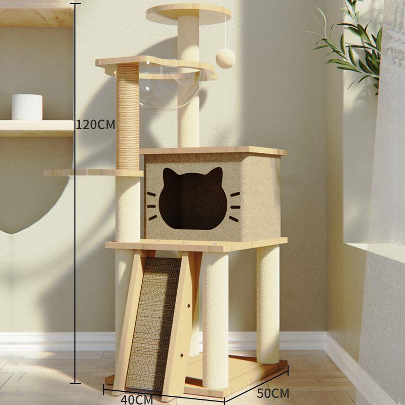 Luxury All-Season Cat Tree: Extra Large Space Capsule Bed & Scratching Post with Toys