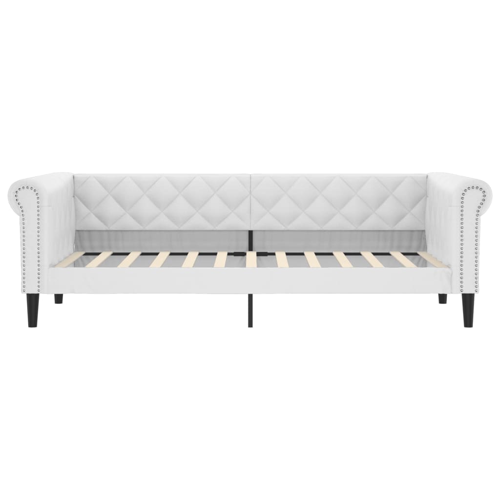 Vidaxl Sofa with Sleeping Function, White, 100X200 Cm, Faux Leather