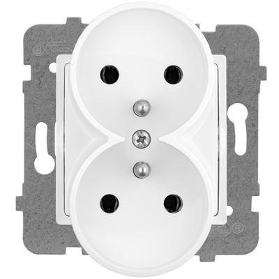 DOUBLE SOCKET WITH/U WHITE ROSA - E+PL-57336