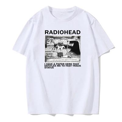 Koszulka Radiohead Męska Klasyczna Koszulka Trasa Północnoamerykańska Rockowy Chłopak Hombre Hip-Hop Ulica Bawełna Europejski Rozmiar Koszulka Top