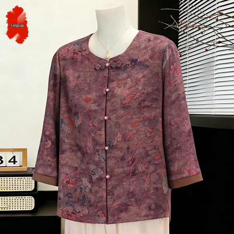 Elderly Women s Elegant Summer Two-Piece Set XL