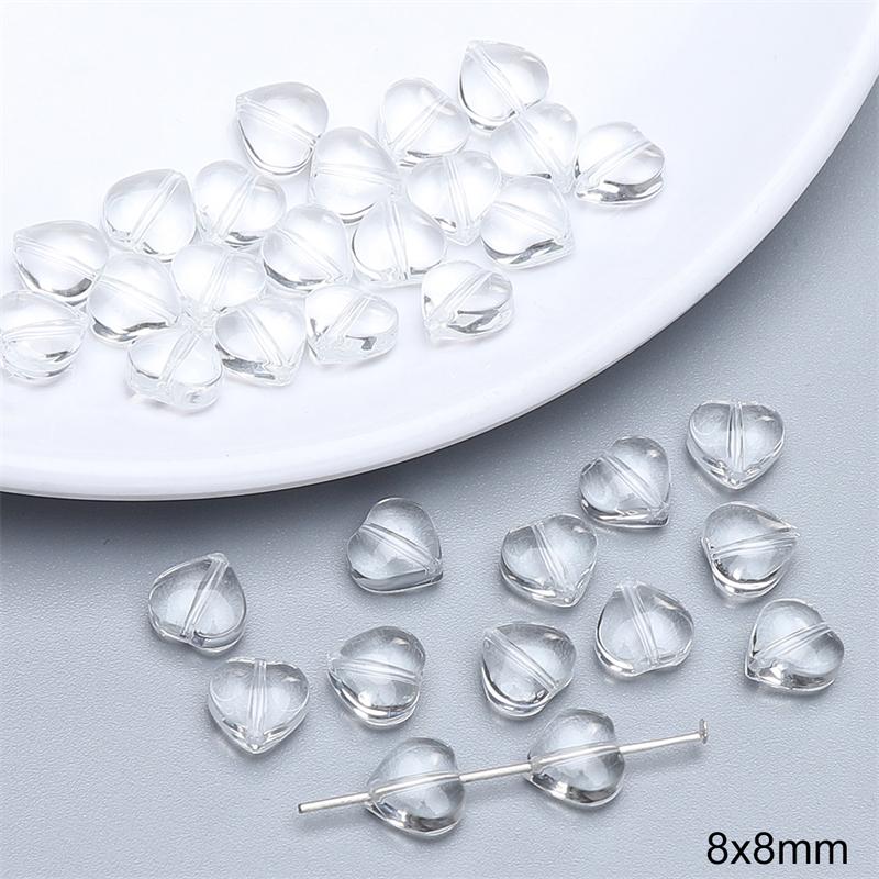 20pcs/bag Special-Shaped Glass Transparent Beads DIY Bracelet Necklace Earrings Jewelry Accessories