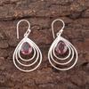 Natural Rhodolite Gemstone 925 Sterling Silver Handmade Earrings1.80" For Mother EE-31-39